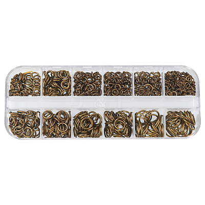Mixed Sizes Diameter 4-10mm Brass Open Jump Rings KK-PH0008-AB-NF-B-1