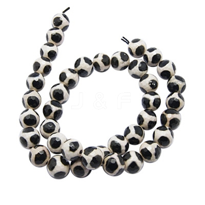 Tibetan Style Turtle Back Pattern dZi Beads G-H1453-1-1