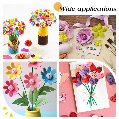 220Pcs 11 Colors Lint Flower Ornament Accessories DIY-MA0006-89-1