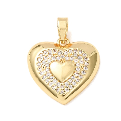 Valentine's Day Brass Micro Pave Cubic Zirconia Pendants CU-H001-02D-G-1