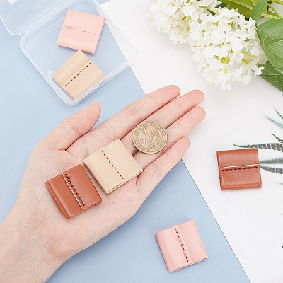 6 Pcs 2 Colors PU Leather String Slide String Keeper DIY-CA0001-67-1