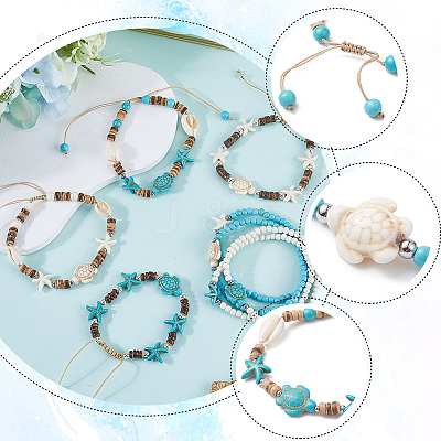 Pcs Coconut Braided Bead Bracelets BJEW-SC0001-49-1