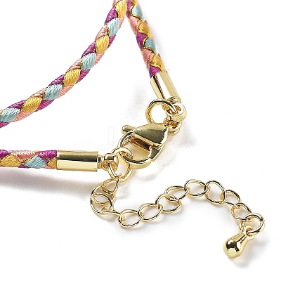 Polyester Cord Braided Necklace Makings MAK-L043-03G-24-1