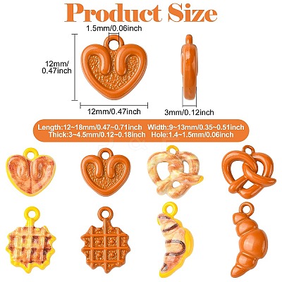 40Pcs 8 Styles Baking Paint Alloy Charms ENAM-CJ0007-06-1