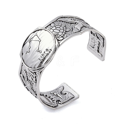 Constellation Alloy Open Cuff Bangles for Women Men BJEW-C064-01AS-10-1