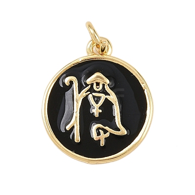 Brass Enamel Pendants KK-L251-02G-D-1