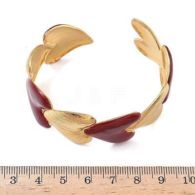 304 Stainless Steel Cuff Bangles for Women BJEW-F525-01G-1