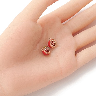 2Pcs Brass Enamel Charms KK-YW0001-78-1