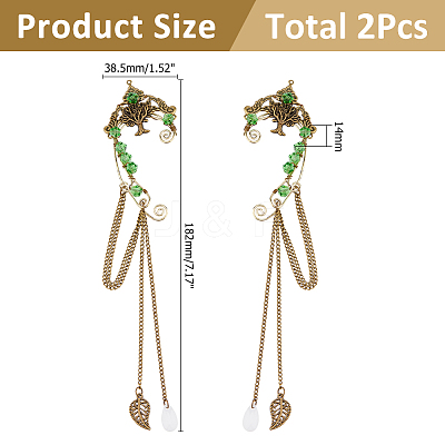 1 Pair Alloy Tree Cuff Earrings EJEW-HS0001-23A-1
