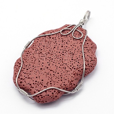 Nuggets Synthetic Lava Rock Big Pendants G-L155-08E-1