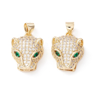 Brass Micro Pave Cubic Zirconia Pendants KK-D067-24G-RS-1