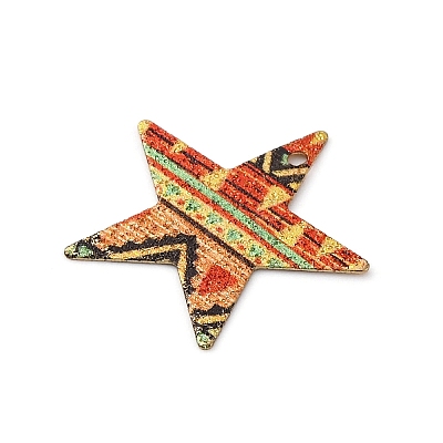 Geometric Alloy Sheet Printed Pendant Earrings Accessories PALLOY-E139-01G-01-1