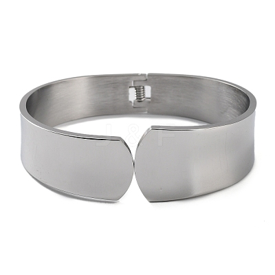 Non-Tarnish 304 Stainless Steel Wide Cuff Bangles BJEW-G689-02P-1