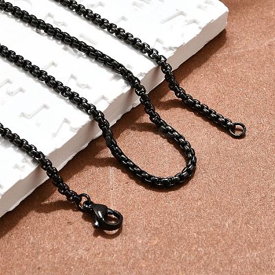 304 Stainless Steel Box Chain Necklaces X-NJEW-P244-01B-1