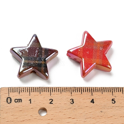 Rainbow Iridescent Printed Opaque Acrylic Beads OACR-D316-01A-03-1
