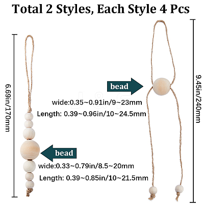 2 Sets 2 Style Hemp Rope Napkin Rings AJEW-GF0007-48-1