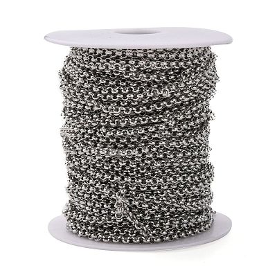 Tarnish Resistant 304 Stainless Steel Rolo Chains STAS-O076-02-1