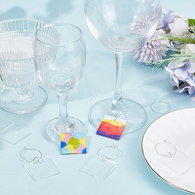 DIY Blank Wine Glass Charm Making Kit DIY-SC0023-79A-1