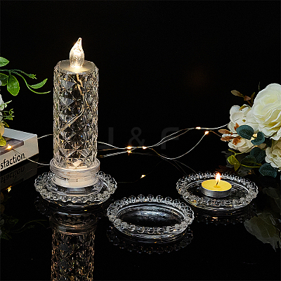 Glass Candle Holder AJEW-WH0314-226-1
