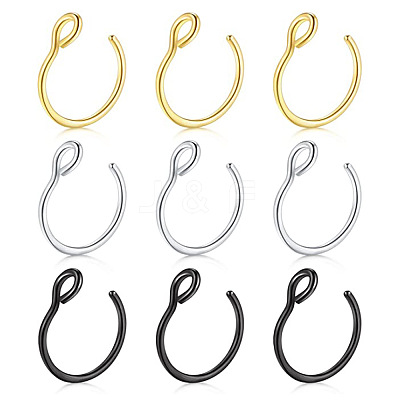 316 Surgical Stainless Steel Clip on Nose Rings WGA7223-03-1