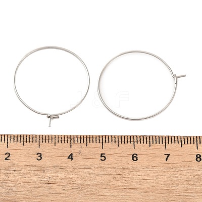 304 Stainless Steel Hoop Earrings Findings STAS-I120-60B-P-1