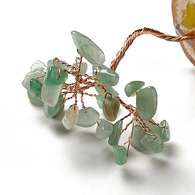 Natural Green Aventurine Chips Tree Display Decorations DJEW-C003-01F-1