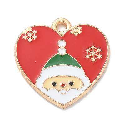 Christmas Alloy Enamel Pendants ENAM-K074-01G-15-1