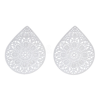 Non-Tarnish 201 Stainless Steel Filigree Pendants X-STAS-S118-036-1