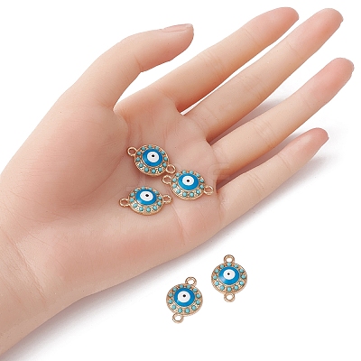 Alloy Connector Charms with Enamel and Synthetic Turquoise FIND-YW0003-53-1
