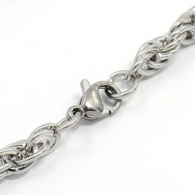 Tarnish Resistant Fashionable 304 Stainless Steel Rope Chain Bracelet Making STAS-A028-B054P-1
