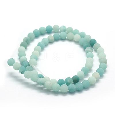 Natural Amazonite Bead Strands G-G684-03-6mm-1