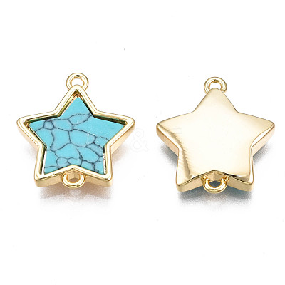Brass Connector Charms KK-N233-173B-01B-1