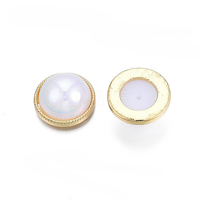 Plated ABS Plastic Imitation Pearl Beads PACR-T012-01-1