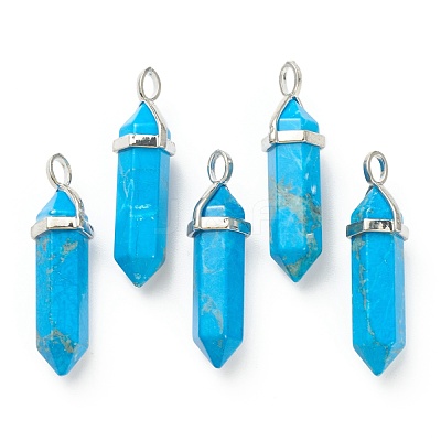 Natural Howlite Pointed Pendants G-M378-01P-A19-1