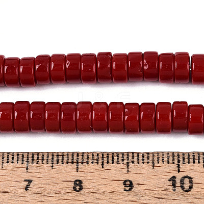 Opaque Solid Color Glass Beads Strands GLAA-N026-3x6mm-06-1