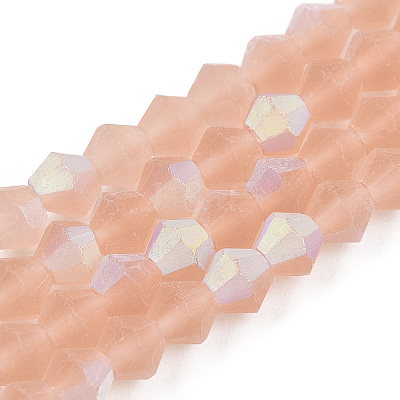 Imitate Austrian Crystal Bicone Frosted Glass Beads Strands GLAA-F029-TM4mm-A12-1