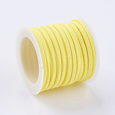 3x1.5mm Yellow Flat Faux Suede Cord X-LW-R003-38-1