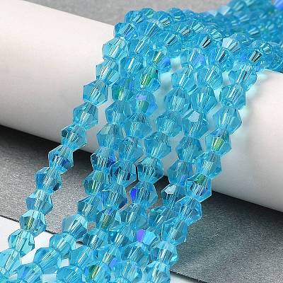 Transparent Electroplate Glass Beads Strands EGLA-A039-T3mm-L19-1