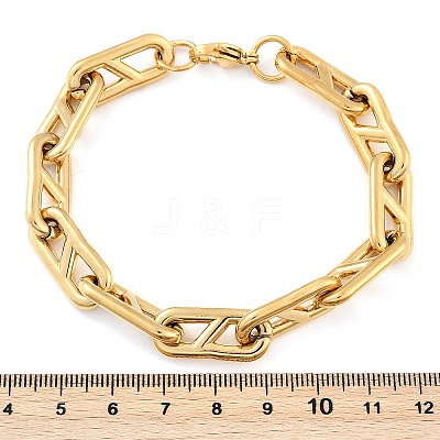 304 Stainless Steel Oval Link Chain Bracelets for Women Men BJEW-F488-49C-G-1
