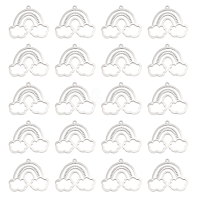 20Pcs 201 Stainless Steel Pendants STAS-DC0010-75-1