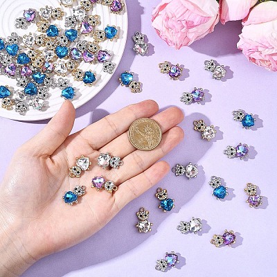 10Pcs Alloy Glass Pendants GLAA-YW0005-41G-01-1