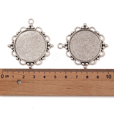 Tibetan Style Alloy Pendant Cabochon Settings X-TIBEP-N003-55AS-1