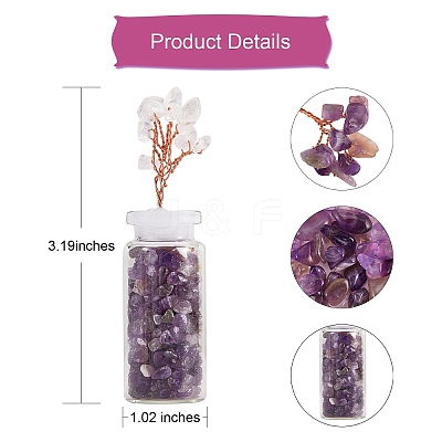 6Pcs 6 Style Natural Gemstone Chip Money Tree Display Decorations DJEW-SZ0001-07-1