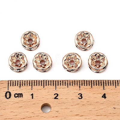 Brass Rhinestone Spacer Beads RB-A014-Z8mm-01RG-NF-1