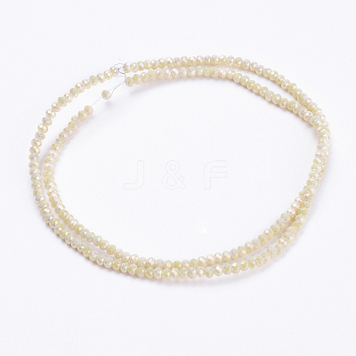 Electroplate Glass Beads Strands GLAA-F078-FR08-1