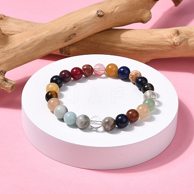 Assorted Stone Beads Bracelets BJEW-Q300-1
