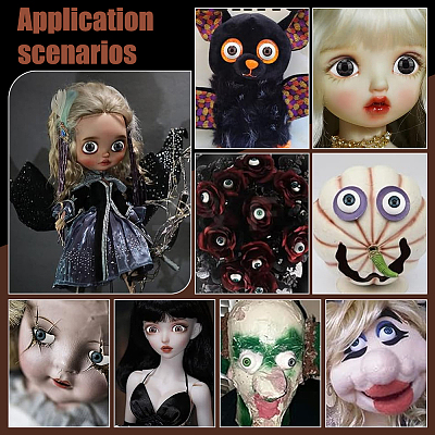 8Pcs 4 Colors Acrylic Craft Eye DOLL-GA0001-17B-1