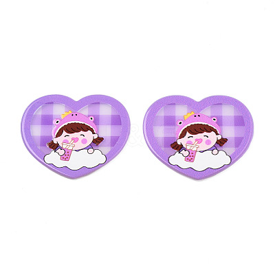 Transparent Printed Acrylic Cabochons TACR-N016-03-1