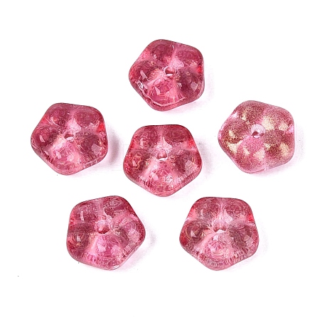 Spray Painted Glass Beads DGLA-R052-002-B06-1