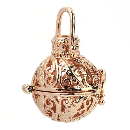 Rack Plating Brass Cage Pendants KK-S751-015KC-1